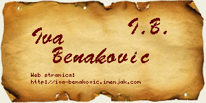 Iva Benaković vizit kartica